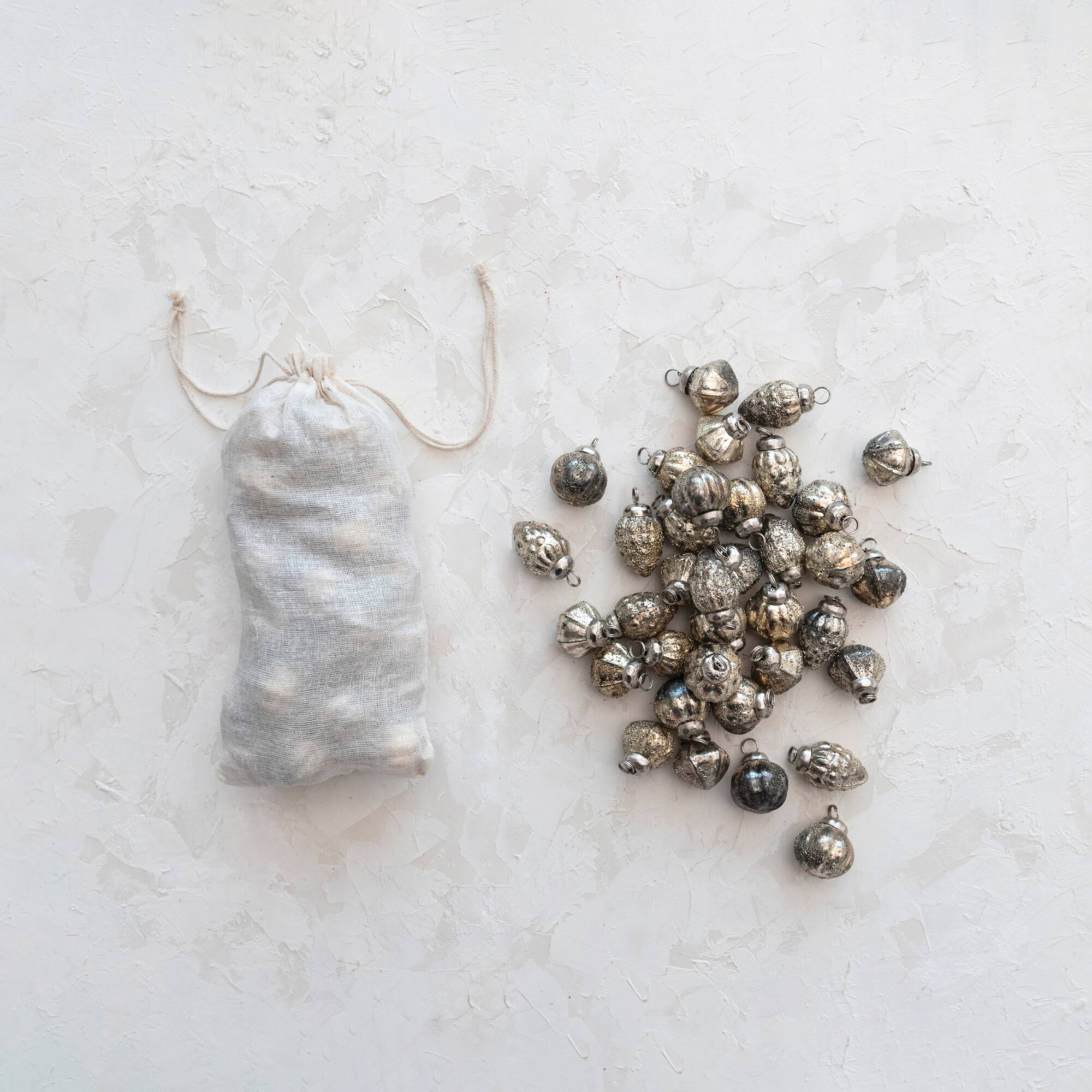 Hello Honey® 36ct. Antique Silver Embossed Mercury Glass Ornaments